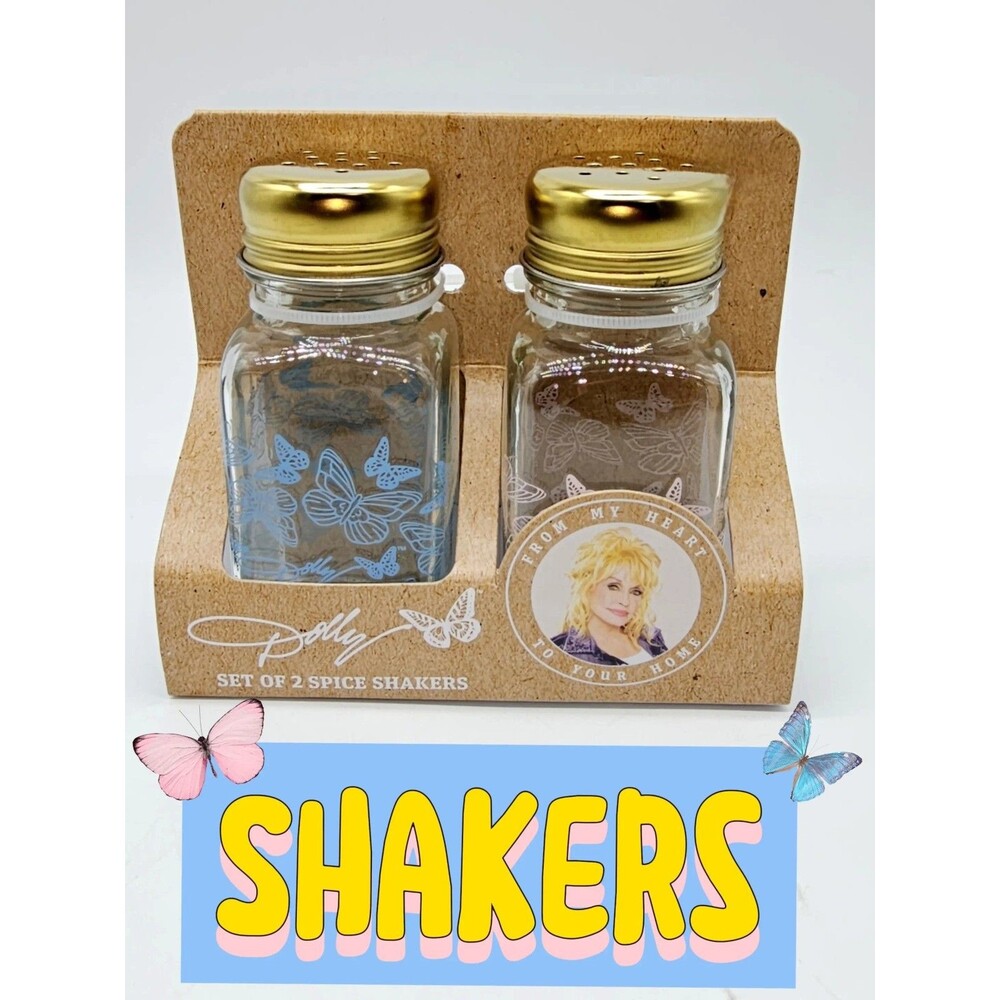 Dolly Parton Butterfly Spice Shaker Set - 2 Elegant Designs